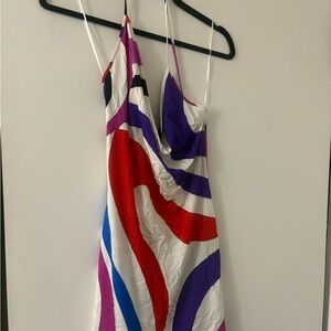 Emilio Pucci Red Purple Spaghetti Strap Sundress